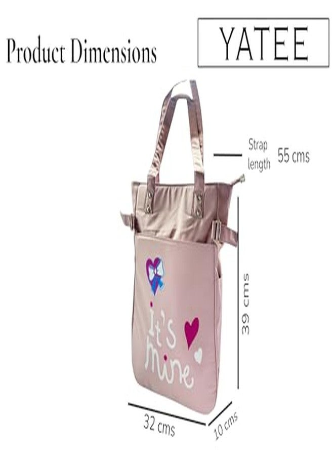 Yatee Large Pink Tote Bag for Women & Girls - Waterproof Shoulder Handbag, Travel Tote, College & Office Laptop Bag, Lightweight Shopping & Beach Bag - Image 4